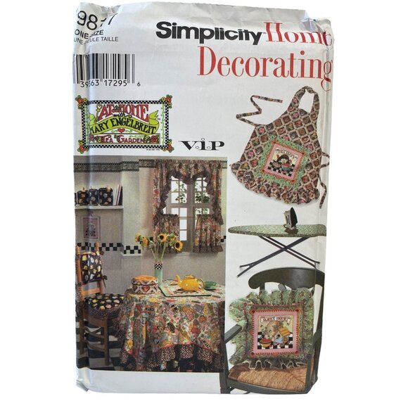 Simplicity Sewing Pattern 9817 Kitchen Covers Seat Pads Apron Table Coverings - Picture 1 of 2